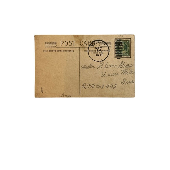 Antique Posted 1911 Ephemera Postcard Humorous Artwork Baby With Toupee Lotion - Picture 4 of 5